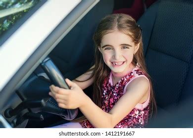 Happy Little Girl Driving Car Summer Stock Photo 1412191667 | Shutterstock