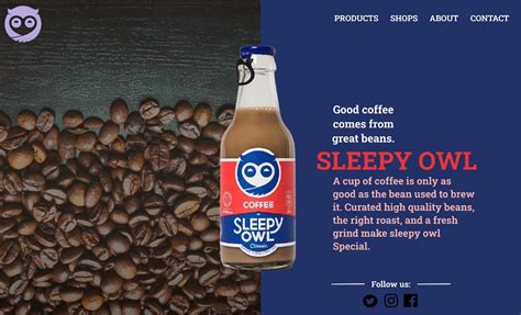 Sleepy owl coffee UI design on Behance