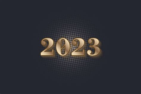 gold color 2023 3d logo design, happy new year 2023 background 11802317 ...