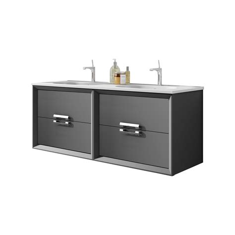 48" Double Sink Vanity 4 Drawer Ceramic Sink with 4 Color Options