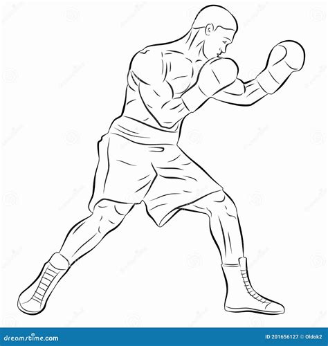 Illustration of a Boxer, Vector Draw Stock Vector - Illustration of ...