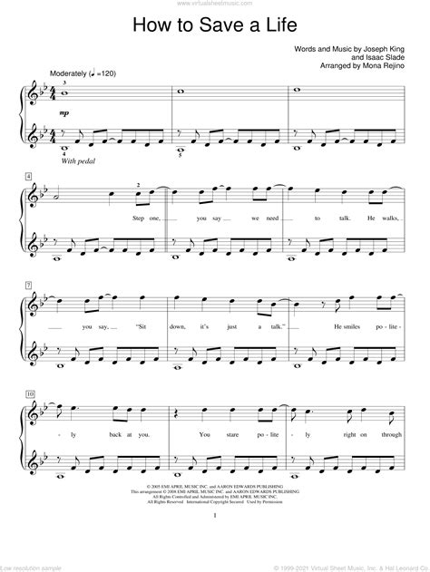 how to save a life piano sheet music Piano sheet music let fray beatles ...