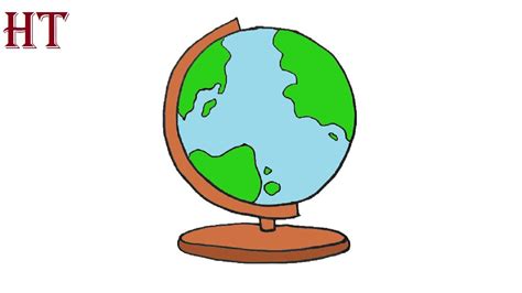 How to draw a Globe Easy Step by Step - YouTube