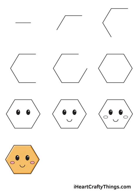 Hexagon Drawing - How To Draw A Hexagon Step By Step