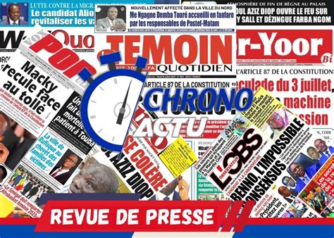 Revue de presse : Sur les Unes matinales d'aujourd'hui, la politique ...