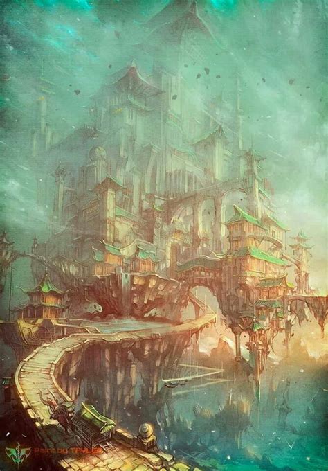 "The Kingdom of Heaven" by Zhichao Cai | Fantasy artwork, Environmental art, Environment concept art