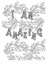 I Am Amazing Coloring Page  Etsy Love coloring pages sketch template