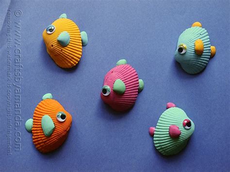 Tropical Seashell Fish Craft - Crafts by Amanda