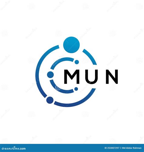 MUN Letter Technology Logo Design On White Background. MUN Creative ...