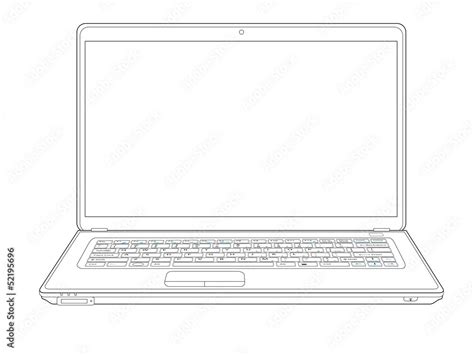 laptop outline Stock Vector | Adobe Stock