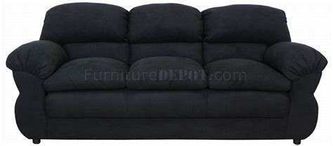 Black Fabric Modern Loveseat & Sofa Set w/Options