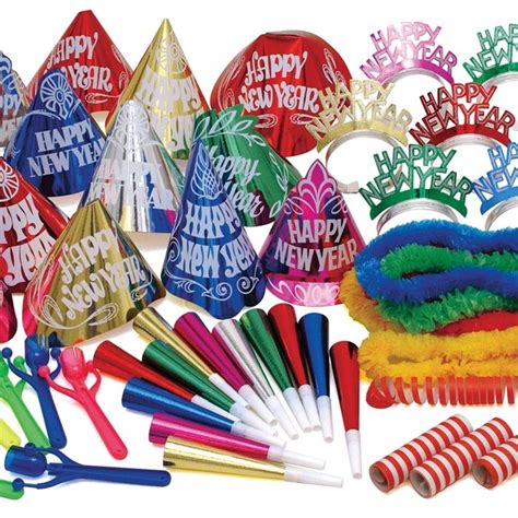 New Year's Multi-Color Party Kit | 50 / pkg, 1 pkg / case | Bulk ...