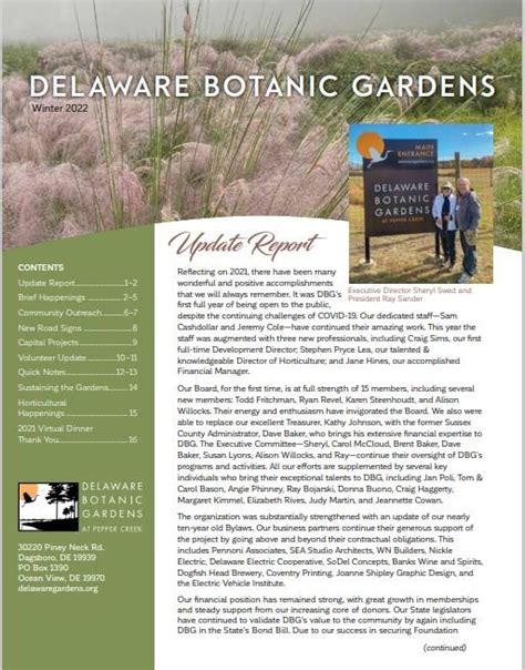 Newsletters — Delaware Botanic Gardens