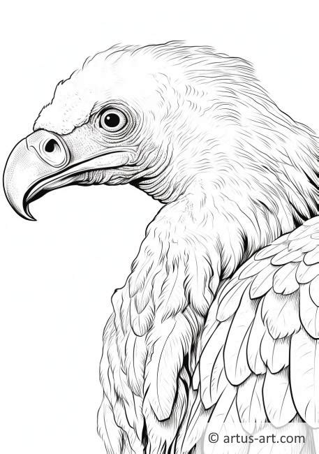 Vulture Head Close-Up Coloring Page » Free Download » Artus Art