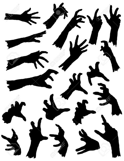 Vector - Collection of Zombie Hands in different poses. | Hand ...