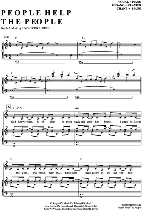 people help the people sheet music