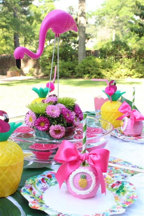 Tropical Flamingo Themed Birthday Party | Kara's Party Ideas | Flamingo ...