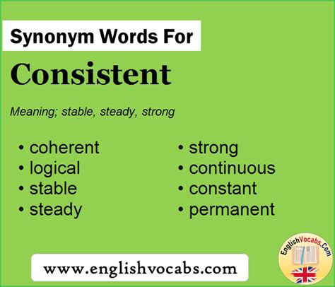 Synonym for Consistent, what is synonym word Consistent - English Vocabs