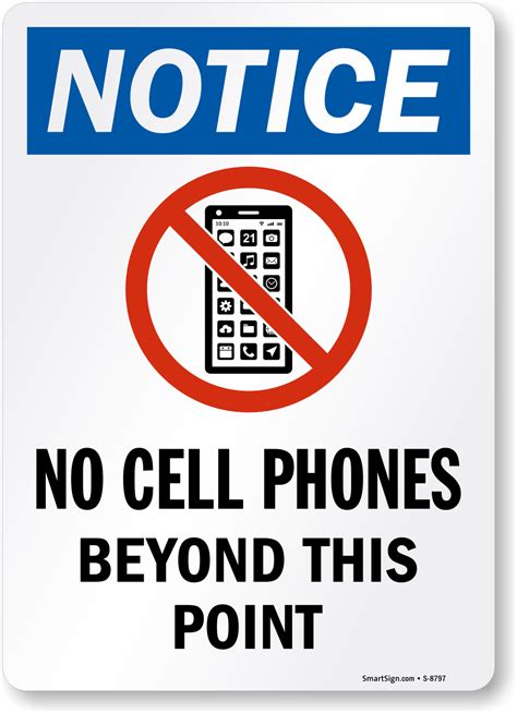 No Cell Phones Beyond This Point Sign - Phone Prohibited Sign, SKU: S-8797