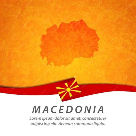 Premium Vector | Macedonia flag with central map