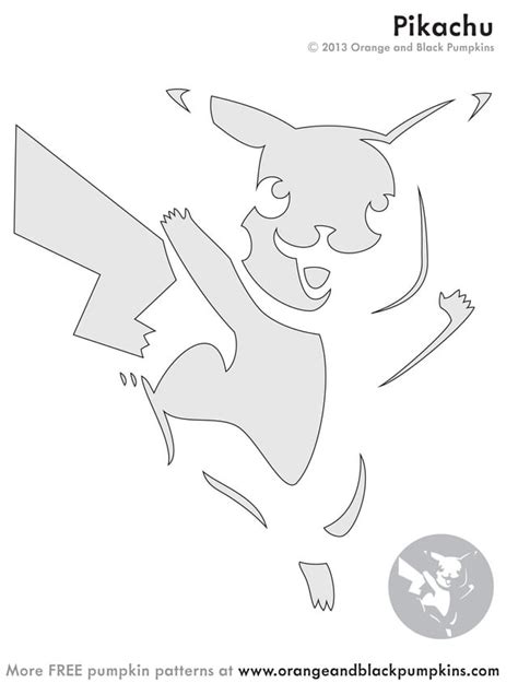 Pokemon: Pikachu Free Pumpkin Stencil - Pumpkin Pattern - Pumpkin ...