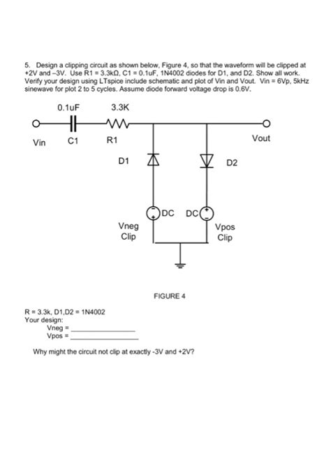 Solved 5. Design a clipping circuit as shown below, Figure | Chegg.com