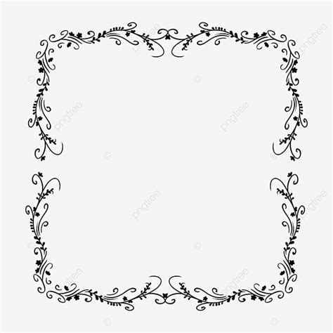 Simple Square Border Hd Transparent, Simple Black Vine Square Border ...