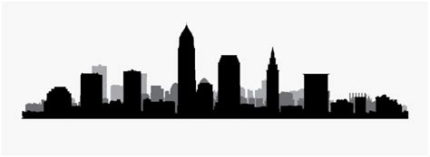 Cleveland Skyline Silhouette Outline, HD Png Download - kindpng