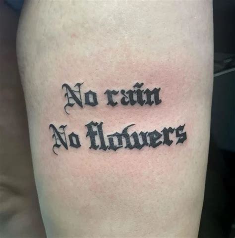 71 Inspirational No Rain No Flowers Tattoo Designs with Meaning