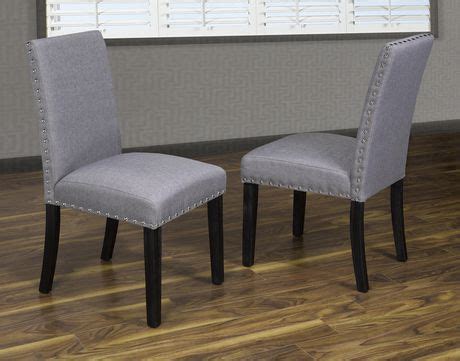 K-LIVING GREY FABRIC UPHOLSTERED DINING CHAIRS WITH STUDS | Walmart Canada