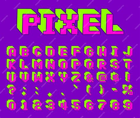 Premium Vector | Pixel art alphabet. Vector font.