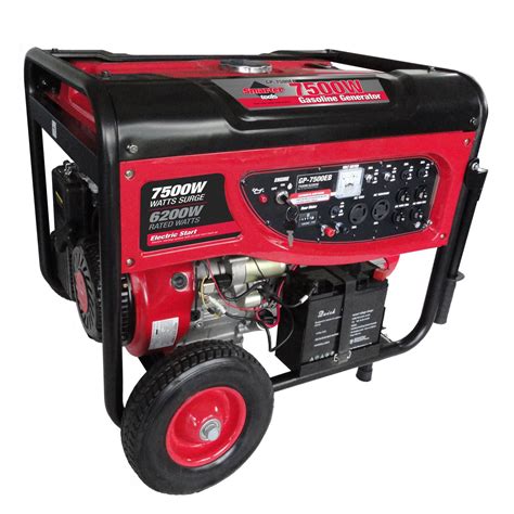 Smarter Tools ST-GP7500EB 7500 Watt Portable Gas Generator with Electric Start Battery and No ...