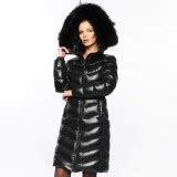 Long Puffer Coat with Fur Hood | WeLoveFurs.com Size L / 40