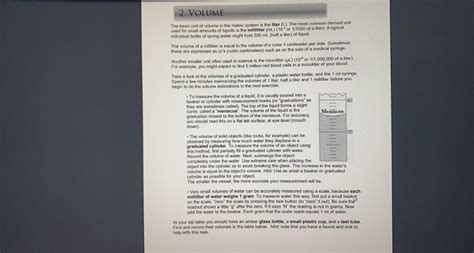 2. VOLUME The basic unit of volume in the metric | Chegg.com