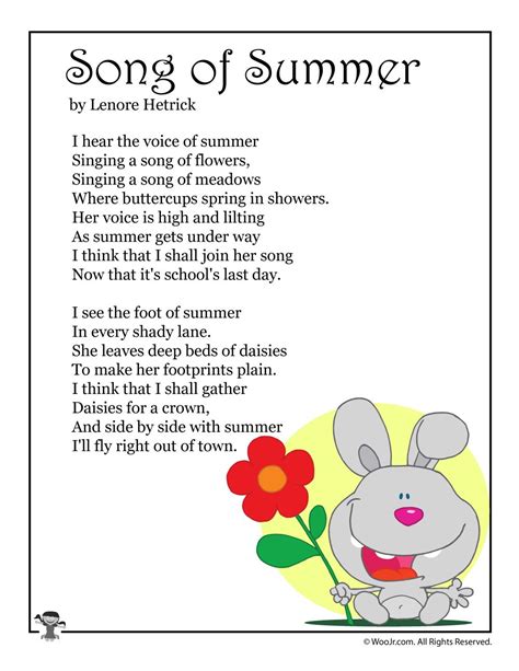 Summer Kids Poems | Summer poems, Kids poems, Poetry for kids