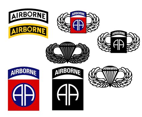 82nd Airborne Logo Unit Insignia, Jump Wings, Airborne Tab, US Army Digital Vector SVG, Ai, Eps ...