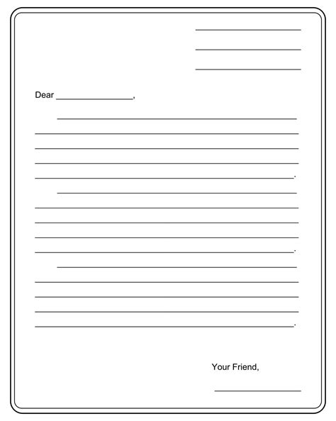 Writing A Letter Templates Free Printable