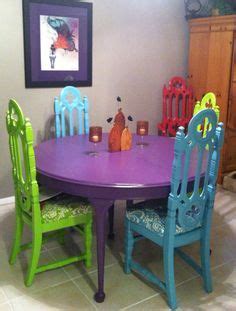 mexican multi colored dining room sets - Recherche Google Whimsical Painted Furniture, Funky ...