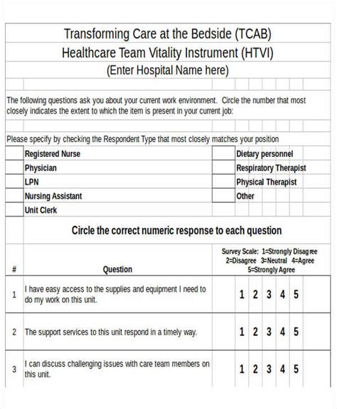 Likert Scale Questionnaire Template Word | PDF Template