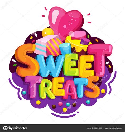 Sweet Treats Cartoon Vector Logo Isolated Illustration Color Letters Sweet Stock Vector by ©love ...