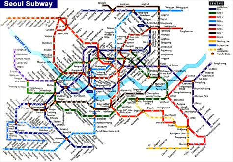 Seoul subway map Korea | Subway map, Seoul, Korea travel