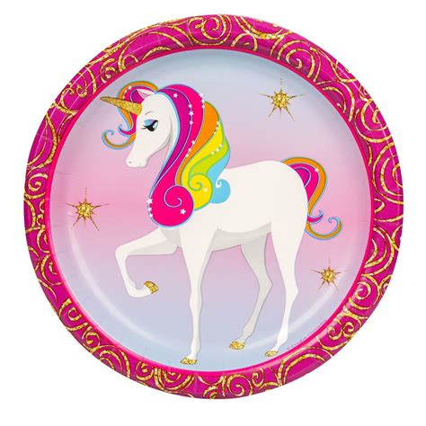 Unicorn Paper Plates, 7 in., 20-ct. Packs | Unicorn paper plates, Unicorn plates, Paper plates party