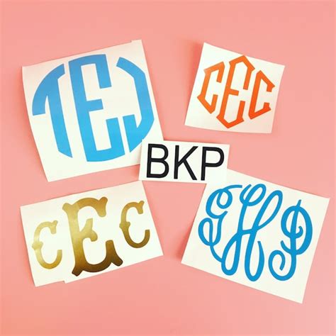 Monogram Sticker - Etsy