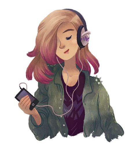 Girl With Headphones Drawing at GetDrawings | Free download