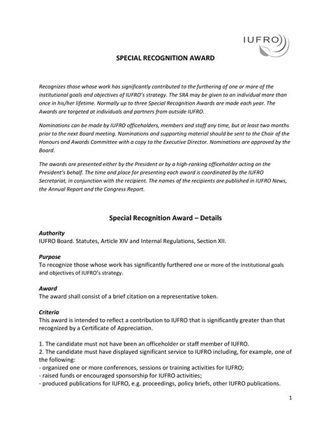 Special Recognition Award - How to create a Special Recognition Award? Download this Special ...