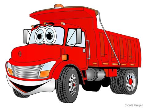 "Red Cartoon Dump Truck" by Graphxpro | Redbubble