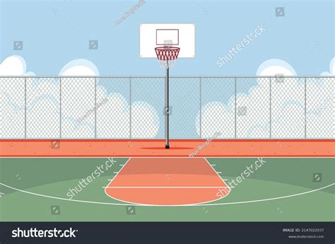 Empty Basketball Court Scene Illustration Stock Vector (Royalty Free) 2147022037 | Shutterstock