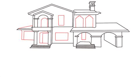 How To Draw A Mansion Step by Step - [15 Easy Phase]