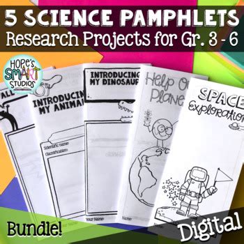 5 Science Brochures/Pamphlets - Research Projects for Grades 3 to 6