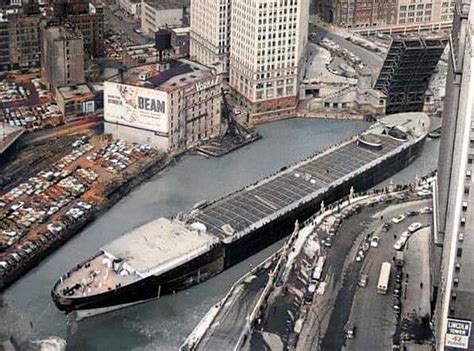 Stunning vintage photos of the Marine Angel vessel transiting the Chicago River, 1953 - Rare ...